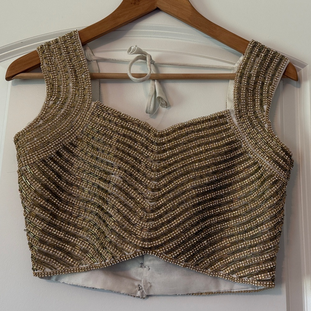 Gold Beaded Crop Top